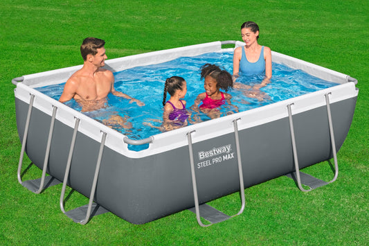 Bestway Pool-Set, rechteckig, 9 ft 3 Zoll x 6 ft 5 Zoll x 33 Zoll oder 2,82 m x 1,96 m x 84 cm