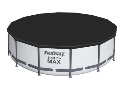 BESTWAY 5612X Abnehmbarer Pool Steel Pro Max 427 x 122 cm, mit Kartusche 3.028 L/H Abdeckung und Leiter, 56088, Blau