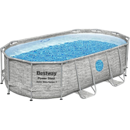 Bestway 4,27 m x 2,50 m x 1,00 m Oval Pool Set, 56088, Blau
