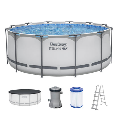 Bestway Aufstellpool rund 366x122 cm, Komplett-Set mit Filterpumpe