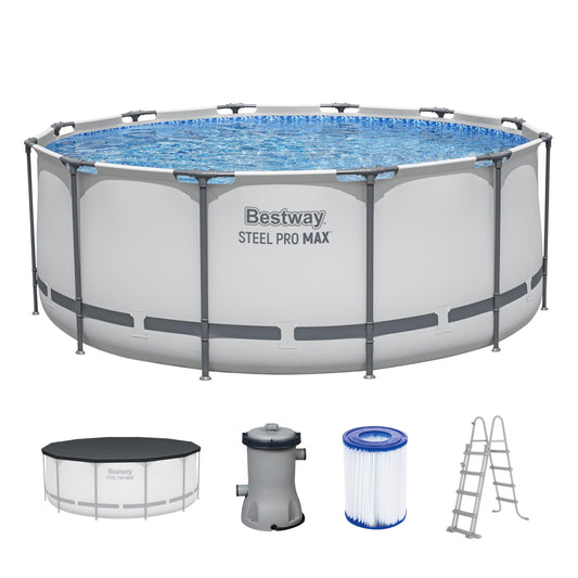 Bestway Aufstellpool rund 366x122 cm, Komplett-Set mit Filterpumpe