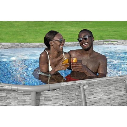 Bestway 4,27 m x 2,50 m x 1,00 m Oval Pool Set, 56088, Blau