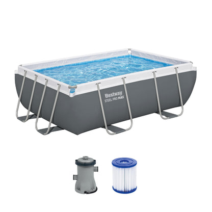 Bestway Pool-Set, rechteckig, 9 ft 3 Zoll x 6 ft 5 Zoll x 33 Zoll oder 2,82 m x 1,96 m x 84 cm