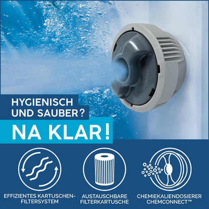 Bestway® Lay-Z-SPA® Cancun AirJet™ Whirlpool, 180 x 66 cm, 2-4 Personen, rund, graue Rattan-Optik