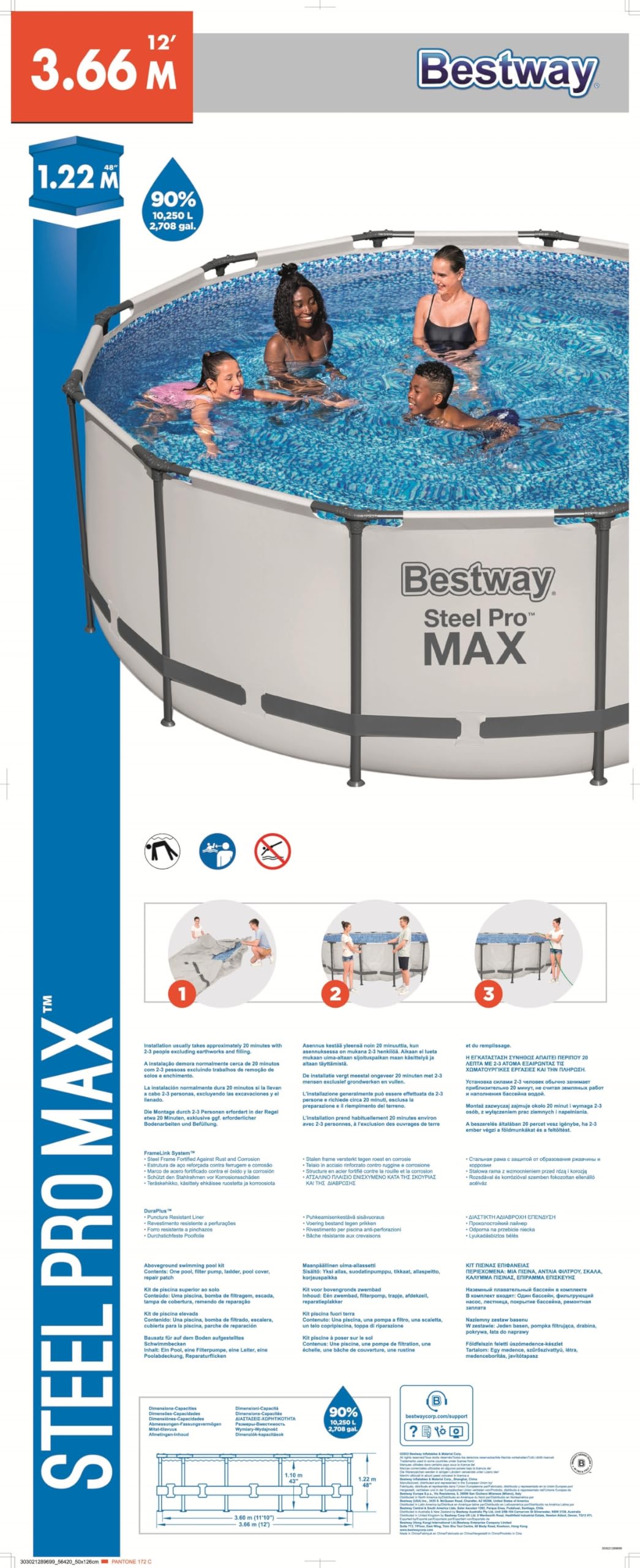 Bestway Stahl Pro Max 3,66 x 1,22 m Pool Set