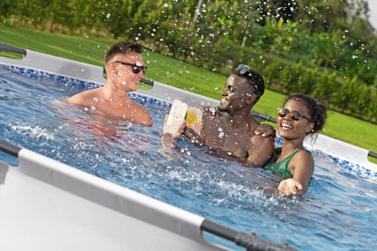 Bestway® Steel Pro MAX™ Aufstellpool-Set mit Filterpumpe Ø 366 x 100 cm, lichtgrau, rund