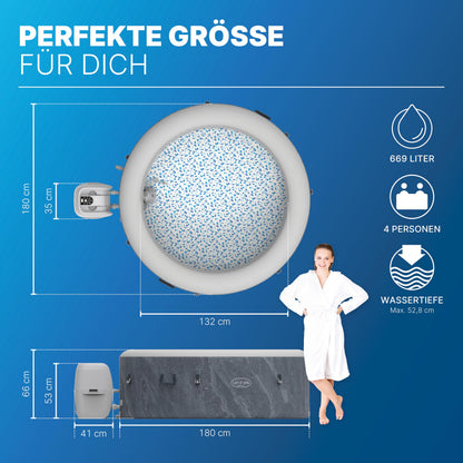Bestway LAY-Z-SPA WLAN-Whirlpool Boracay AirJet Ø 180 x 66 cm, rund