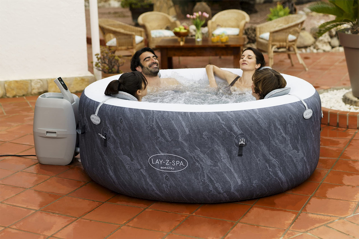 Bestway LAY-Z-SPA WLAN-Whirlpool Boracay AirJet Ø 180 x 66 cm, rund