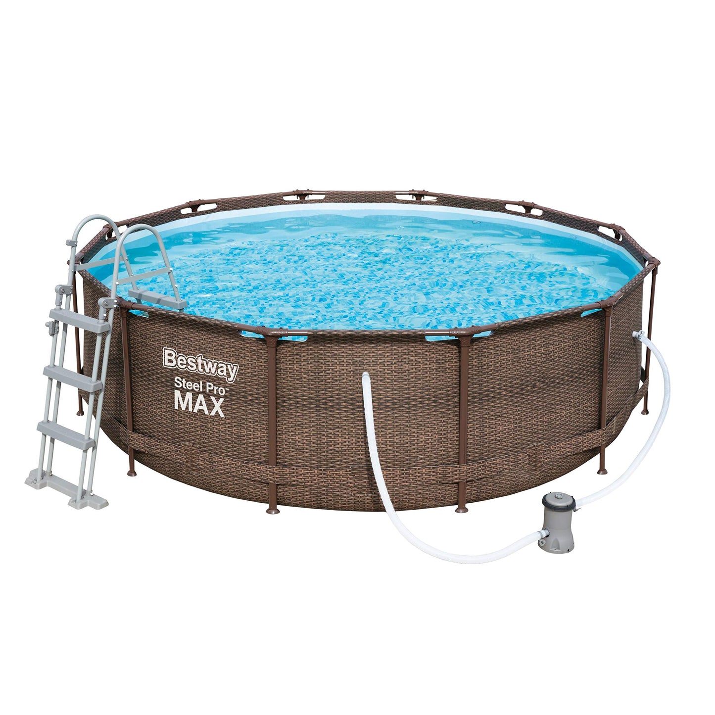 Bestway Steel Pro Max Framepool-Set, rund, mit Filterpumpe & Sicherheitsleiter 366 x 100 cm