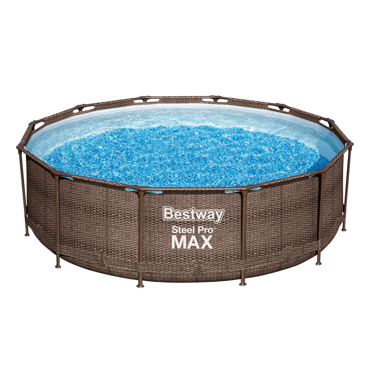 Bestway 56709-GS18 Steel Pro Max Stahlrahmenpool-Set mit Filterpumpe und Zubehör, 9150 L, blau, 366 x 366 x 100 cm
