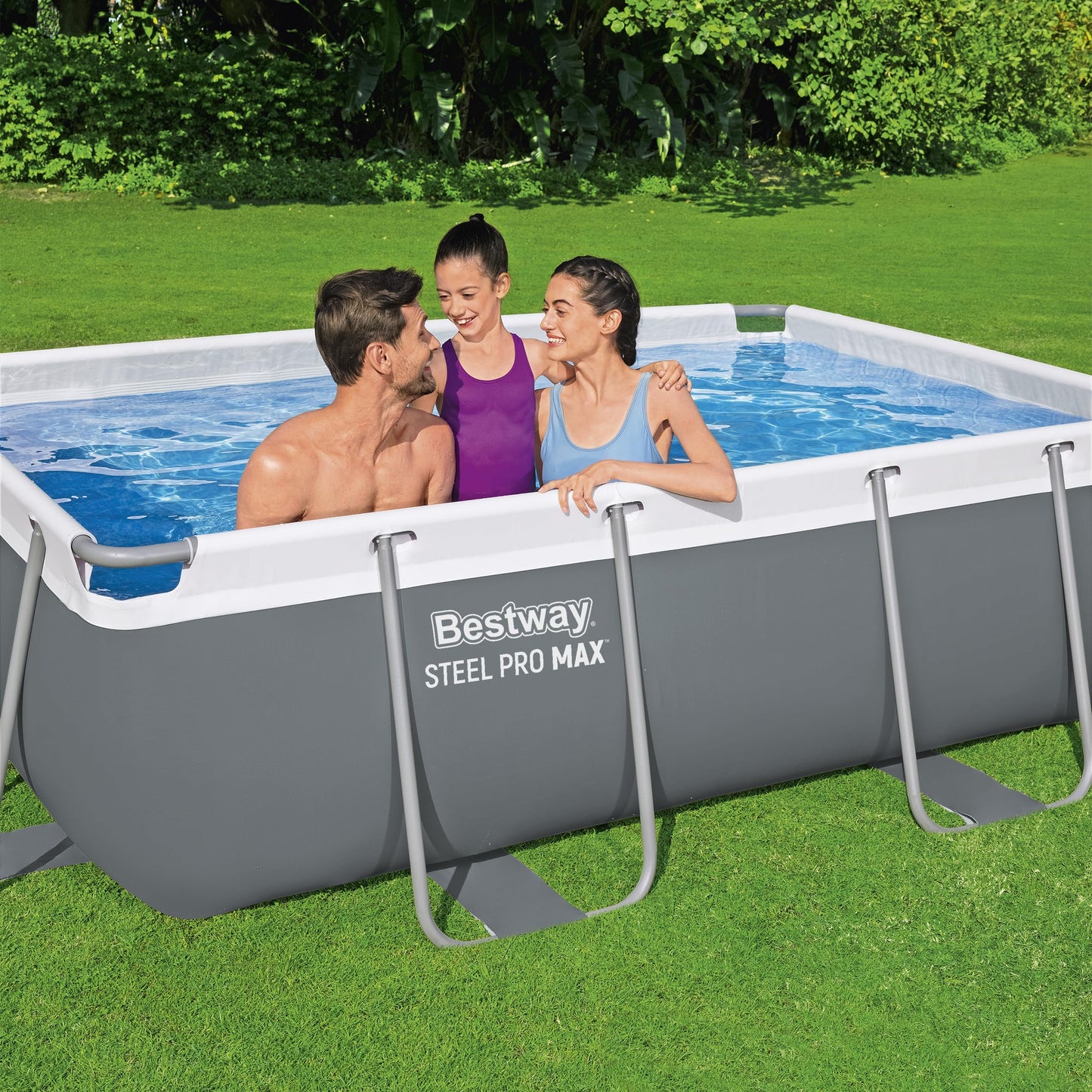 Bestway Pool-Set, rechteckig, 9 ft 3 Zoll x 6 ft 5 Zoll x 33 Zoll oder 2,82 m x 1,96 m x 84 cm