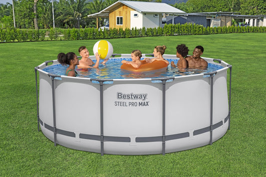 Bestway Aufstellpool rund 366x122 cm, Komplett-Set mit Filterpumpe