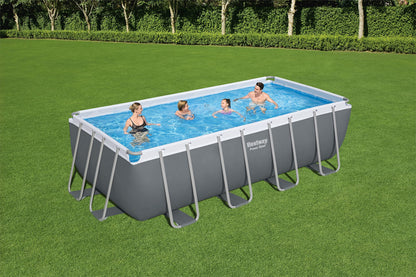 Bestway Power Steel™ Aufstellpool rechteckig 488 x 244 x 122 cm mit Sandfilter, Plane, Leiter